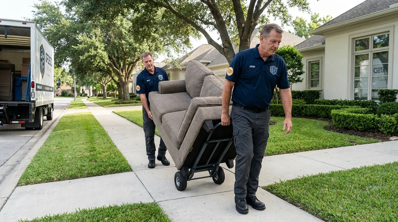 Local residential moving crew loading furniture in Jenkintown, PA