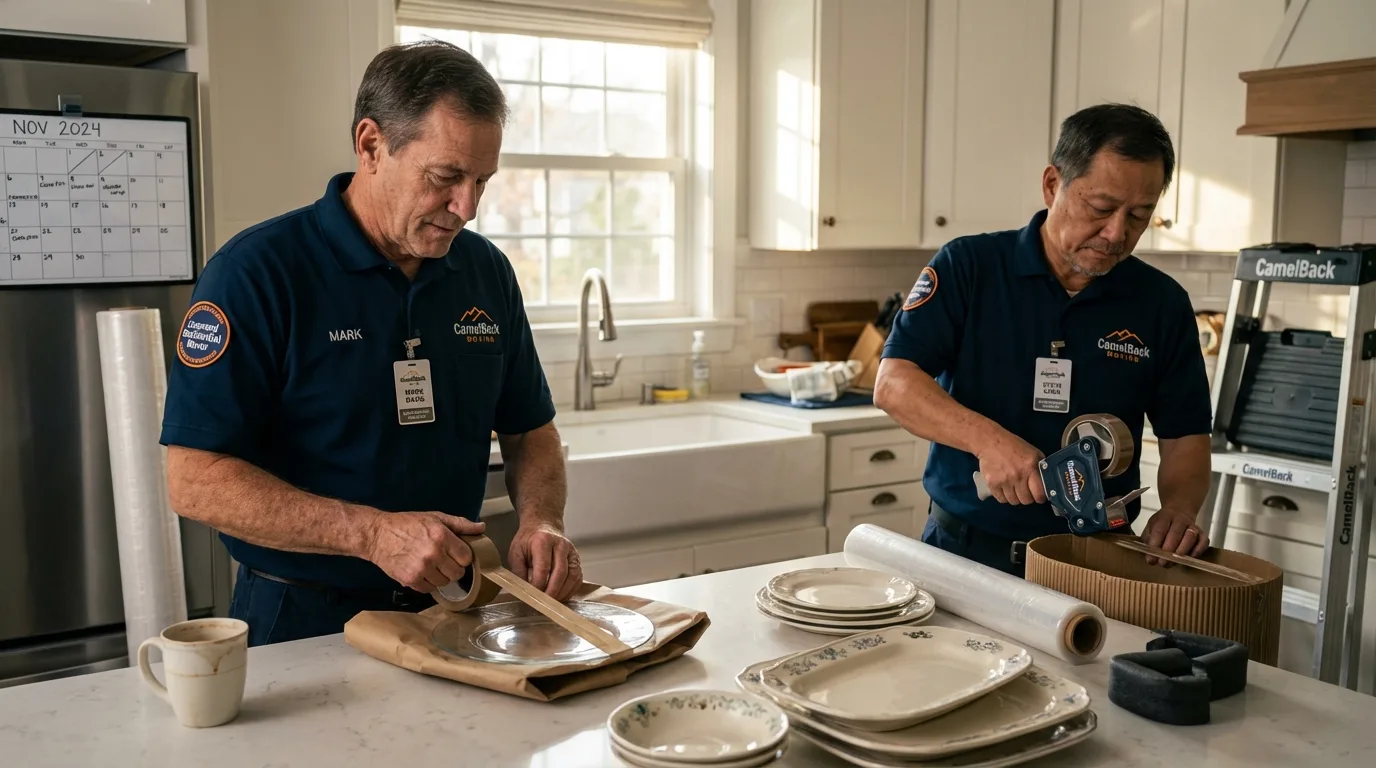 Professional crew packing kitchen dishware in Jenkintown, PA